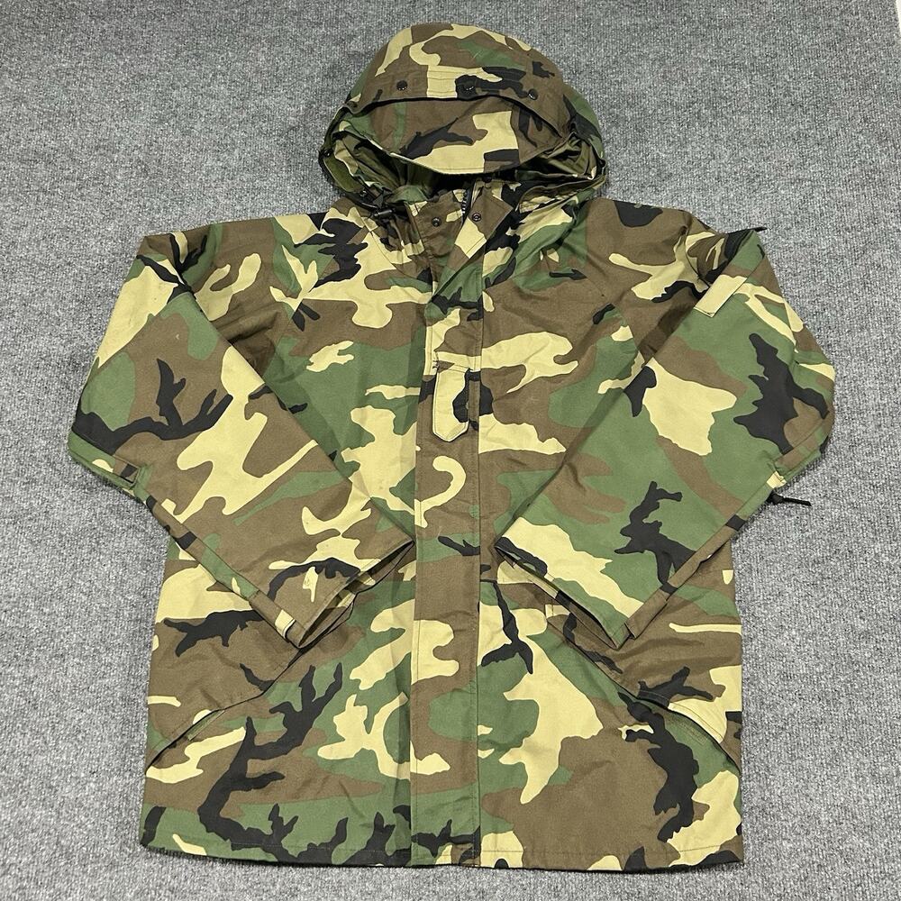 USGI ECWCS Gen 1 Woodland Camo Cold Weather Parka Goretex Jacket Large Regular